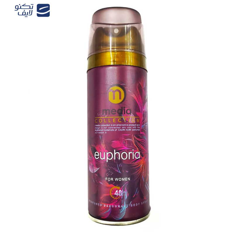 اسپری بدن زنانه مدیا مدل euphoria حجم 200 میلی لیتر اسپری بدن زنانه مدیا مدل euphoria حجم 200 میلی لیتر