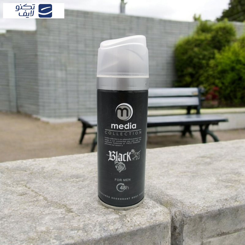 اسپری بدن مردانه مدیا مدل BlackXs حجم 200 میلی لیتر اسپری بدن مردانه مدیا مدل BlackXs حجم 200 میلی لیتر