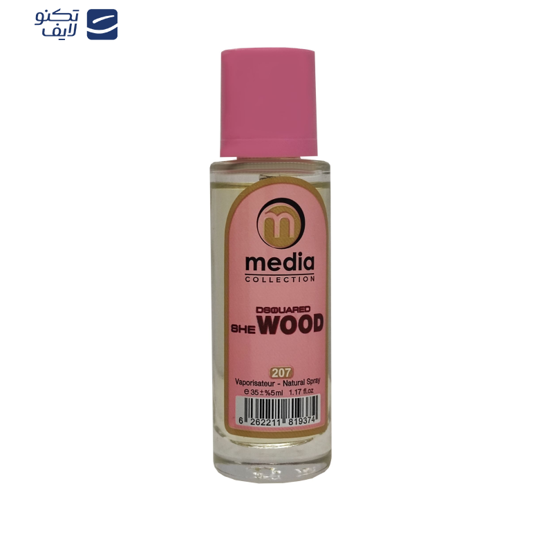 عطر جیبی زنانه مدیا مدل She wood  با رایحه خنک حجم 35 میلی‌لیتر