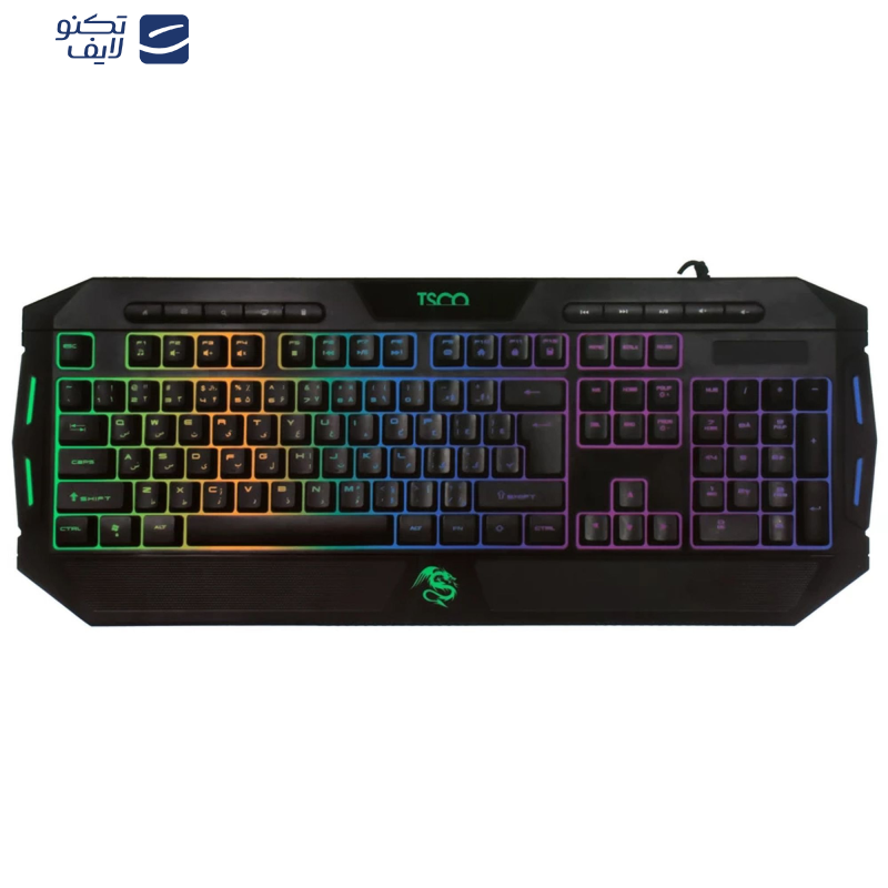 کیبورد گیمینگ تسکو مدل TK 8124، سوییچ ممبران، Full-Size، نورپردازی RGB LED کیبورد گیمینگ تسکو مدل TK 8124، سوییچ ممبران، Full-Size، نورپردازی RGB LED