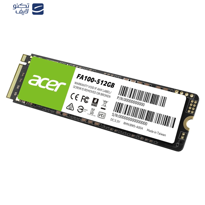 اس اس دی اینترنال PCIe Gen3 x4 ایسر مدل FA100 ظرفیت 512 گیگابایت