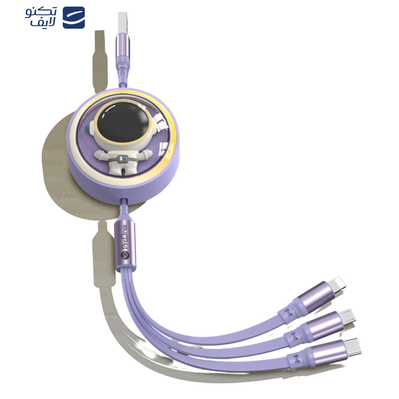 کابل تبدیل USB به USB-C / microUSB / لایتنینگ پرووان مدل PCC128R طول 1.2 متر کابل تبدیل USB به USB-C / microUSB / لایتنینگ پرووان مدل PCC128R طول 1.2 متر