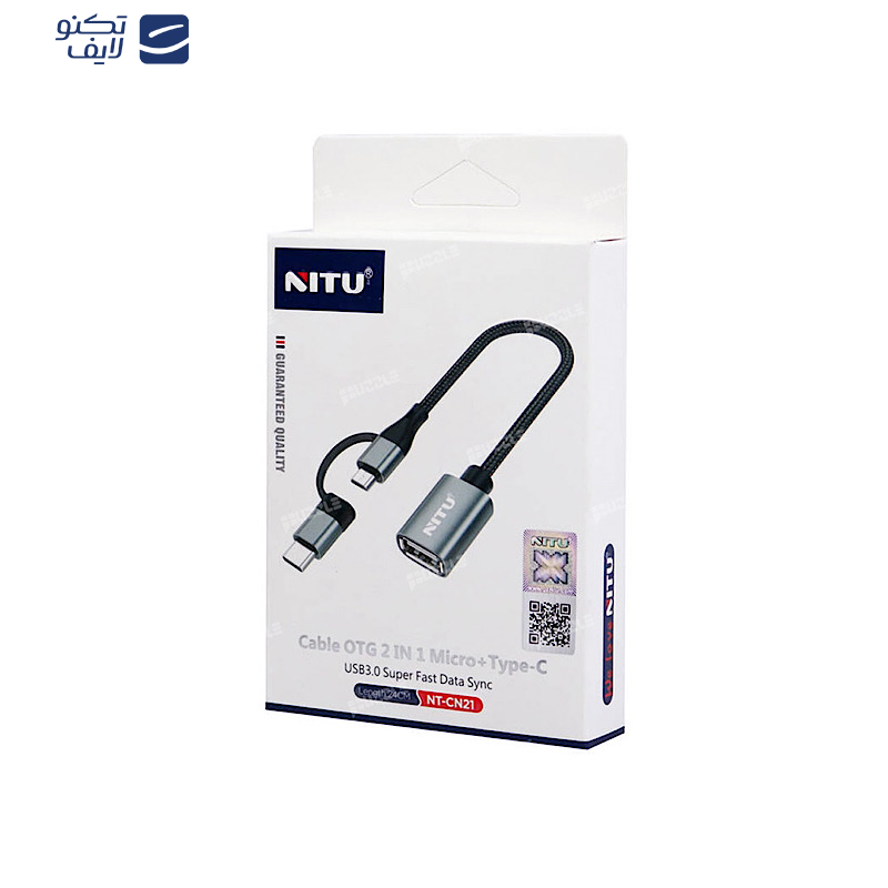کابل تبدیل USB به USB -C / microUSB نیتو مدل NT-CN21 طول 0.24 متر کابل تبدیل USB به USB -C / microUSB نیتو مدل NT-CN21 طول 0.24 متر