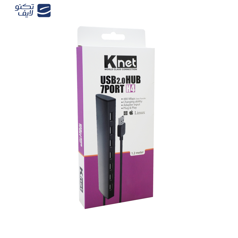 هاب 7 پورت USB2.0 کی نت مدل H4 هاب 7 پورت USB2.0 کی نت مدل H4