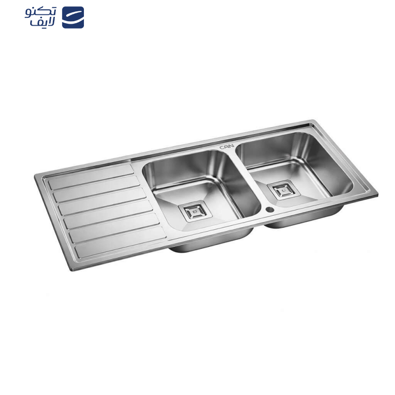 سینک ظرفشویی استیل توکار دو لگنه کن مدل 8106R