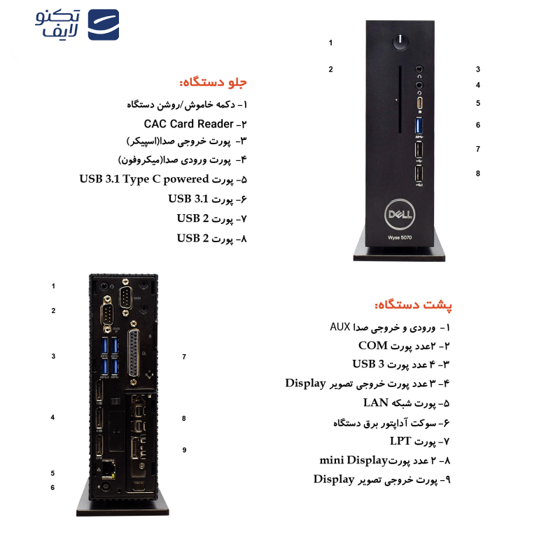 کامپیوتر کوچک دل مدل WYSE 5070 extended - B کامپیوتر کوچک دل مدل WYSE 5070 extended - B