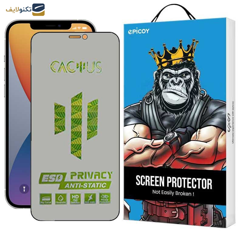 محافظ صفحه نمایش حریم شخصی اپیکوی مدل Cactus-ESD-Privacy مناسب برای گوشی موبایل اپل iPhone 12 Pro / 12 محافظ صفحه نمایش حریم شخصی اپیکوی مدل Cactus-ESD-Privacy مناسب برای گوشی موبایل اپل iPhone 12 Pro / 12