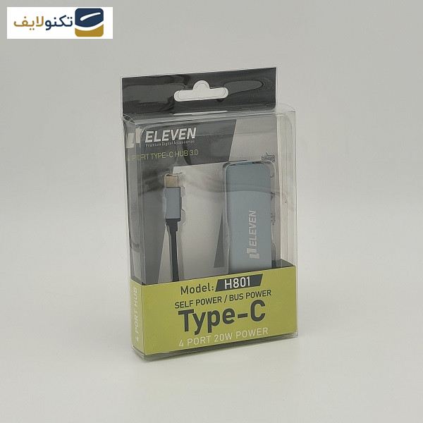 هاب 4 پورت USB 2.0 پورت ایلون مدل TYPE-C H801 هاب 4 پورت USB 2.0 پورت ایلون مدل TYPE-C H801