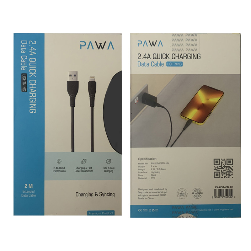 کابل USB به لایتنینگ پاوا مدل Quick Charging PW-2PVCATOL به طول 2 متر کابل USB به لایتنینگ پاوا مدل Quick Charging PW-2PVCATOL به طول 2 متر