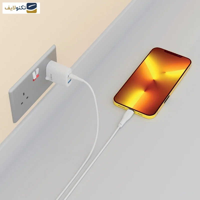 شارژر دیواری 20 وات پاوا مدل Solid Travel Chargher به همراه کابل USB-C به لایتنینگ شارژر دیواری 20 وات پاوا مدل Solid Travel Chargher به همراه کابل USB-C به لایتنینگ