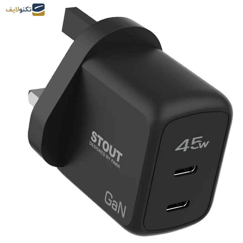 شارژر دیواری 45 وات پاوا مدل Stout Gan Travel Charger شارژر دیواری 45 وات پاوا مدل Stout Gan Travel Charger