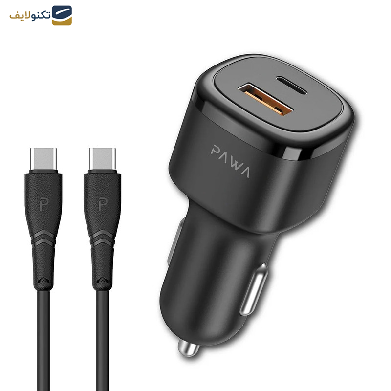 شارژر فندکی 48 وات پاوا مدل Solid CarCharger به همراه کابل USB-C شارژر فندکی 48 وات پاوا مدل Solid CarCharger به همراه کابل USB-C