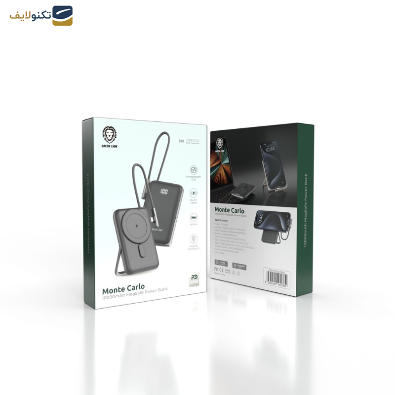 پاوربانک گرین لاین مدل monte carlo GL-PB32 ظرفیت 10000میلی آمپر ساعت پاوربانک گرین لاین مدل monte carlo GL-PB32 ظرفیت 10000میلی آمپر ساعت