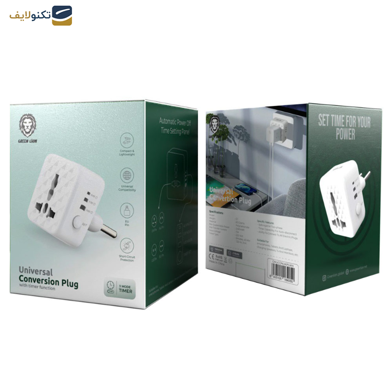 محافظ برق هوشمند گرین لاین مدل Universal Conversion Plug محافظ برق هوشمند گرین لاین مدل Universal Conversion Plug
