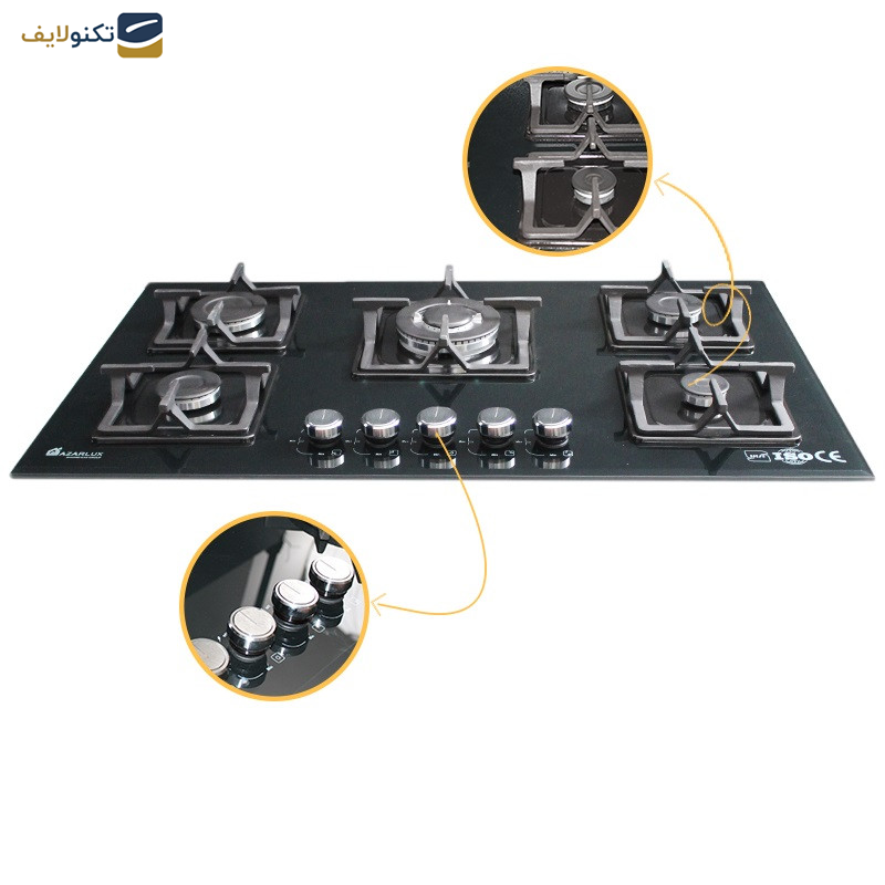 اجاق گاز صفحه ای آذرلوکس مدل G05NL-C7B اجاق گاز صفحه ای آذرلوکس مدل G05NL-C7B