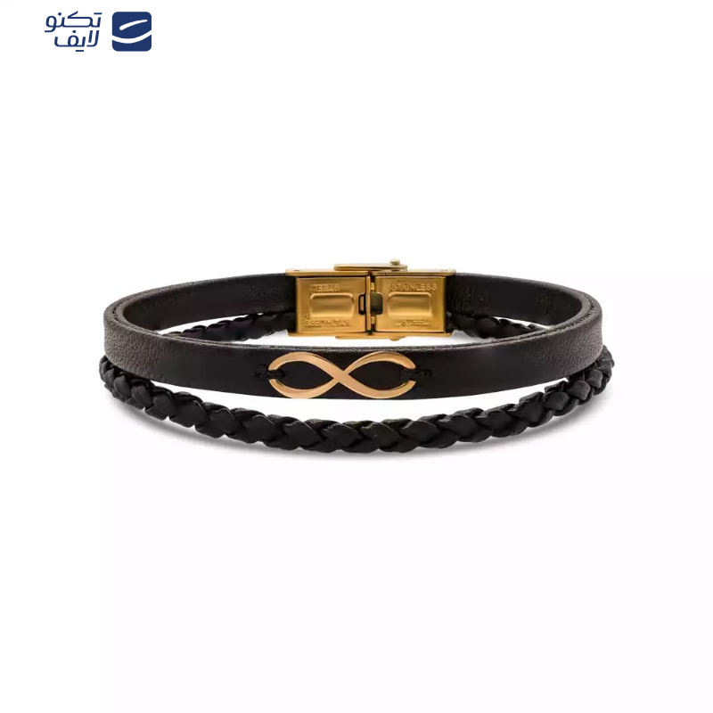 دستبند چرم و طلا 18 عیار زنانه و مردانه طرح بی نهایت دستبند چرم و طلا 18 عیار زنانه و مردانه طرح بی نهایت