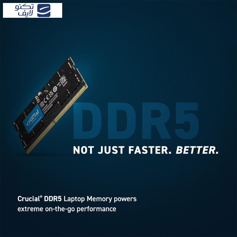 رم لپ تاپ DDR5 تک کاناله 5600 مگاهرتز CL46 کروشیال مدل CT16 ظرفیت 16 گیگابایت رم لپ تاپ DDR5 تک کاناله 5600 مگاهرتز CL46 کروشیال مدل CT16 ظرفیت 16 گیگابایت