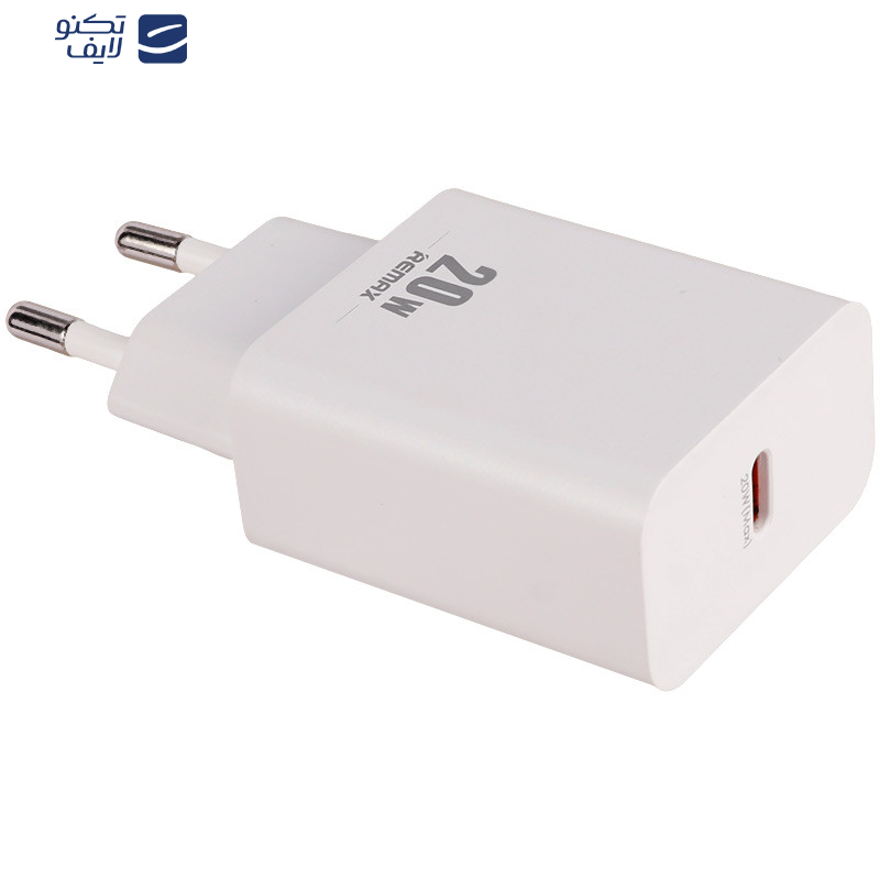 شارژر دیواری 20 وات ریمکس مدل RP-U5 به همراه کابل لایتنینگ