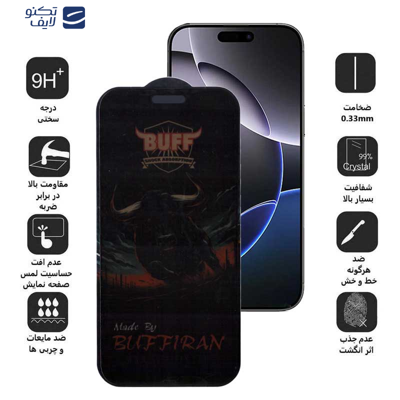 محافظ صفحه نمایش حریم شخصی بوف مدل BullRun Privacy Pro-G مناسب برای گوشی موبایل اپل iPhone 16 Pro محافظ صفحه نمایش حریم شخصی بوف مدل BullRun Privacy Pro-G مناسب برای گوشی موبایل اپل iPhone 16 Pro