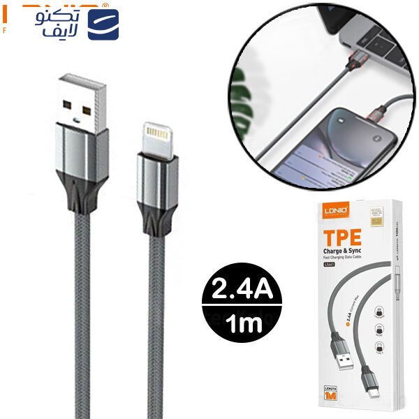 کابل تبدیل USB به لایتنینگ الدینیو مدل LS441 01pr طول 1 متر کابل تبدیل USB به لایتنینگ الدینیو مدل LS441 01pr طول 1 متر