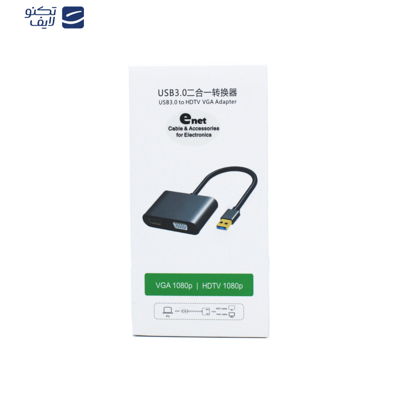 مبدل USB به HDMI/VGA ای نت مدل EN-CoU0012 مبدل USB به HDMI/VGA ای نت مدل EN-CoU0012