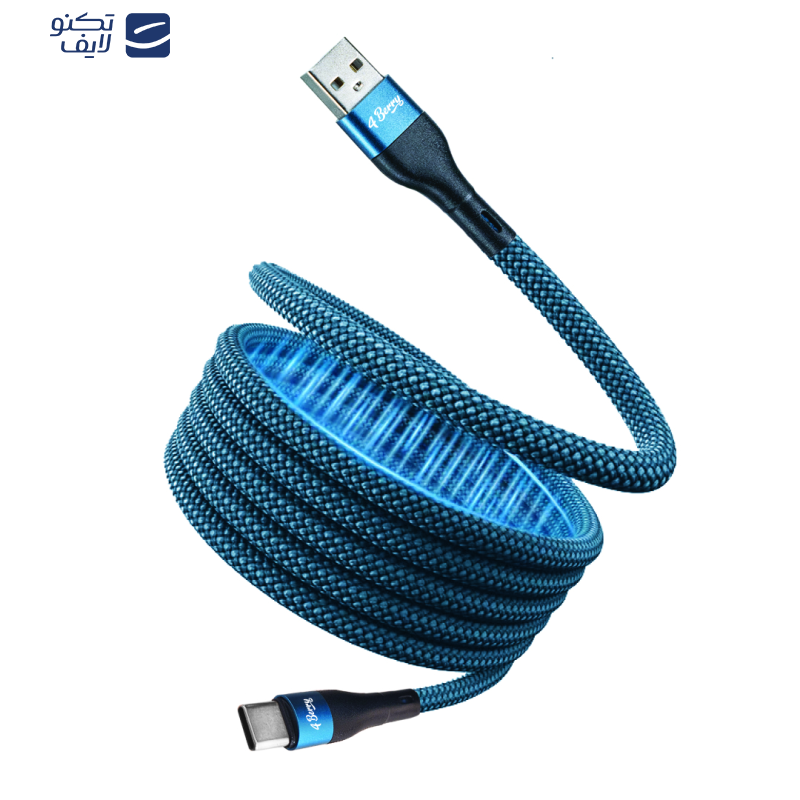 کابل تبدیل USB به USB-C فوربری مدل Magnetic KS-AC01-18W طول 1 متر کابل تبدیل USB به USB-C فوربری مدل Magnetic KS-AC01-18W طول 1 متر