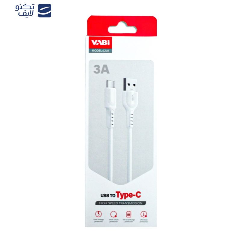 کابل تبدیل USB به USB-C وابی مدلCA11 طول 1متر کابل تبدیل USB به USB-C وابی مدلCA11 طول 1متر