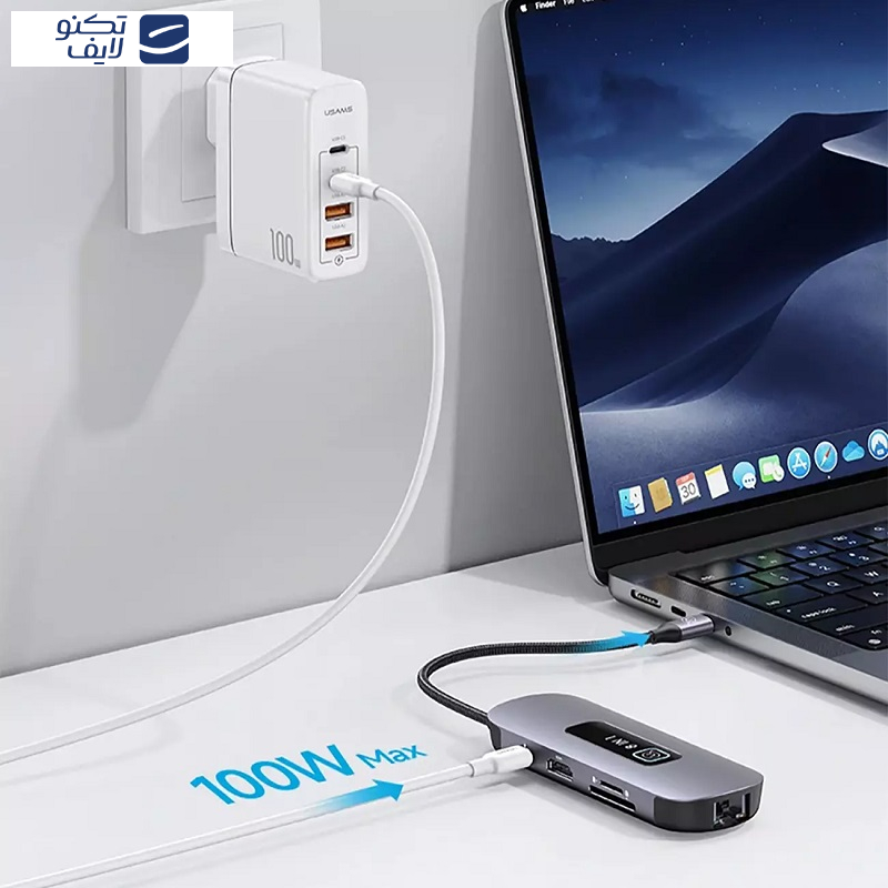 هاب 8 پورت USB-C یوسمز مدل SJ643 هاب 8 پورت USB-C یوسمز مدل SJ643