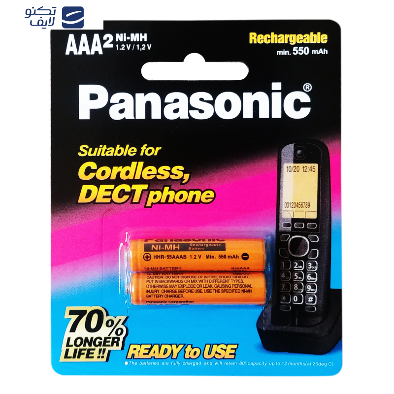 باتری تلفن بی سیم پاناسونیک مدل HHR-55AAAB بسته 12 عددی