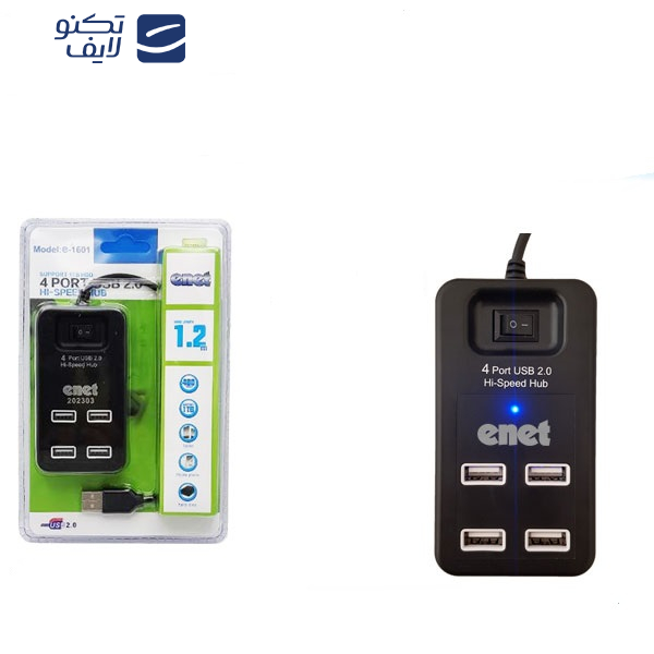 هاب چهار پورت USB 2.0 ای نت مدل P-1601 هاب چهار پورت USB 2.0 ای نت مدل P-1601