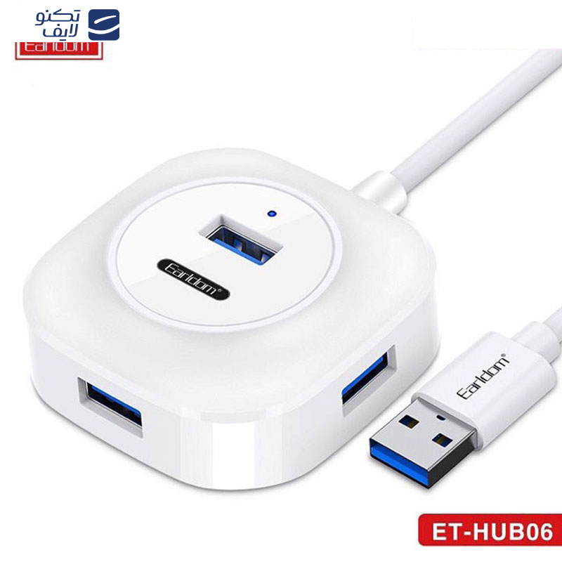 هاب 4 پورت USB 2.0 ارلدام مدل ET-HUB06 هاب 4 پورت USB 2.0 ارلدام مدل ET-HUB06
