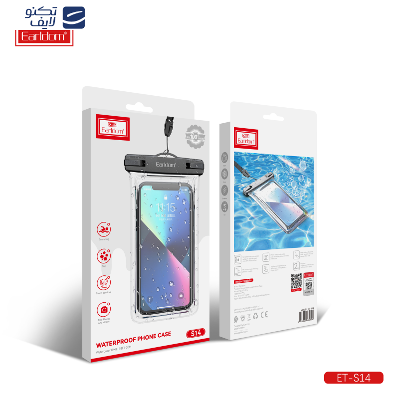 کاور موبایل ضد آب ارلدام مدل WATERPROOF PVC S14 مناسب برای گوشی موبایل تا سایز 6.5 اینچ کاور موبایل ضد آب ارلدام مدل WATERPROOF PVC S14 مناسب برای گوشی موبایل تا سایز 6.5 اینچ