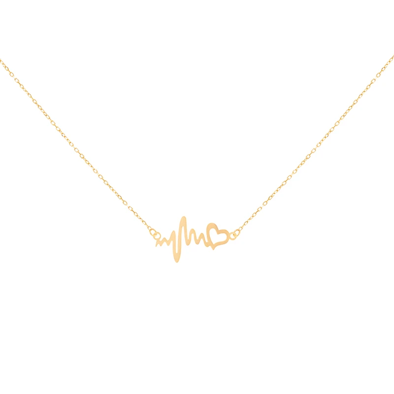 گردنبند طلا 18 عیار زنانه مدل ضربان قلب گردنبند طلا 18 عیار زنانه مدل ضربان قلب