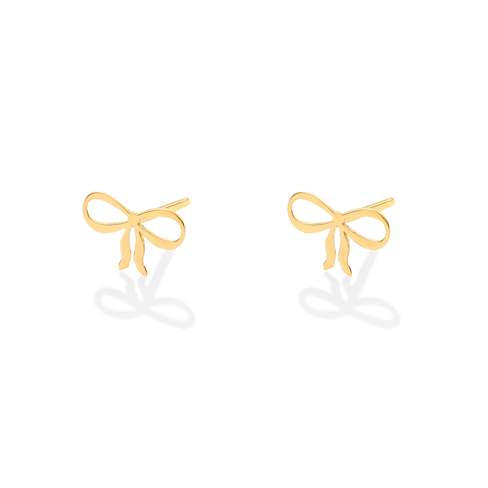 گوشواره طلا 18 عیار طرح پاپیون ساده