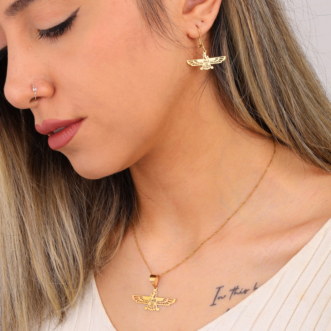 گوشواره فروهر طلا 18 عیار گوشواره فروهر طلا 18 عیار