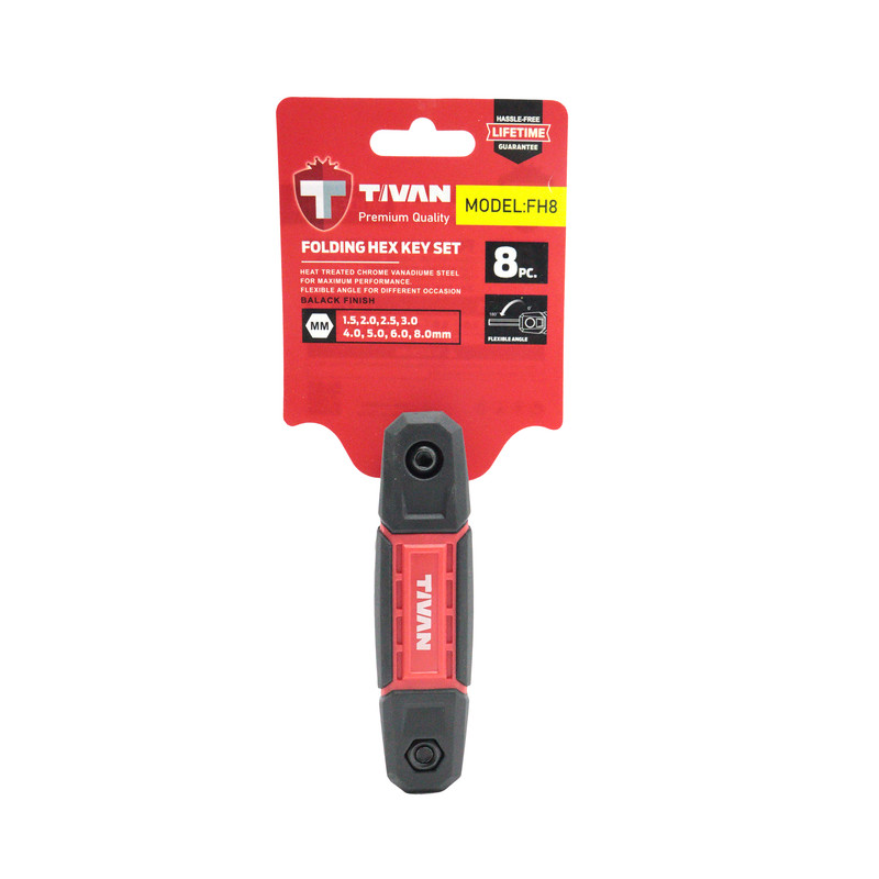 آچار آلن شش گوش تیوان مدل YP-FH8-8PC مجموعه 8 عددی آچار آلن شش گوش تیوان مدل YP-FH8-8PC مجموعه 8 عددی