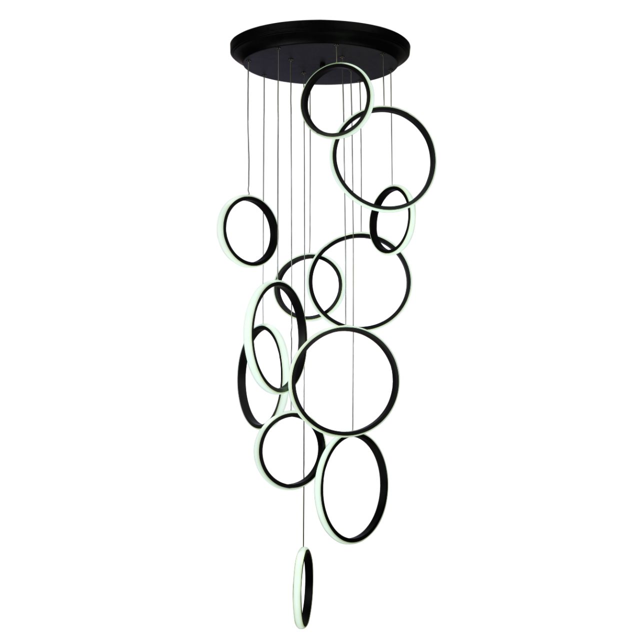 لوستر مدرن سقفی اتاق چشمه نور مدل L6409/12BK آفتابی