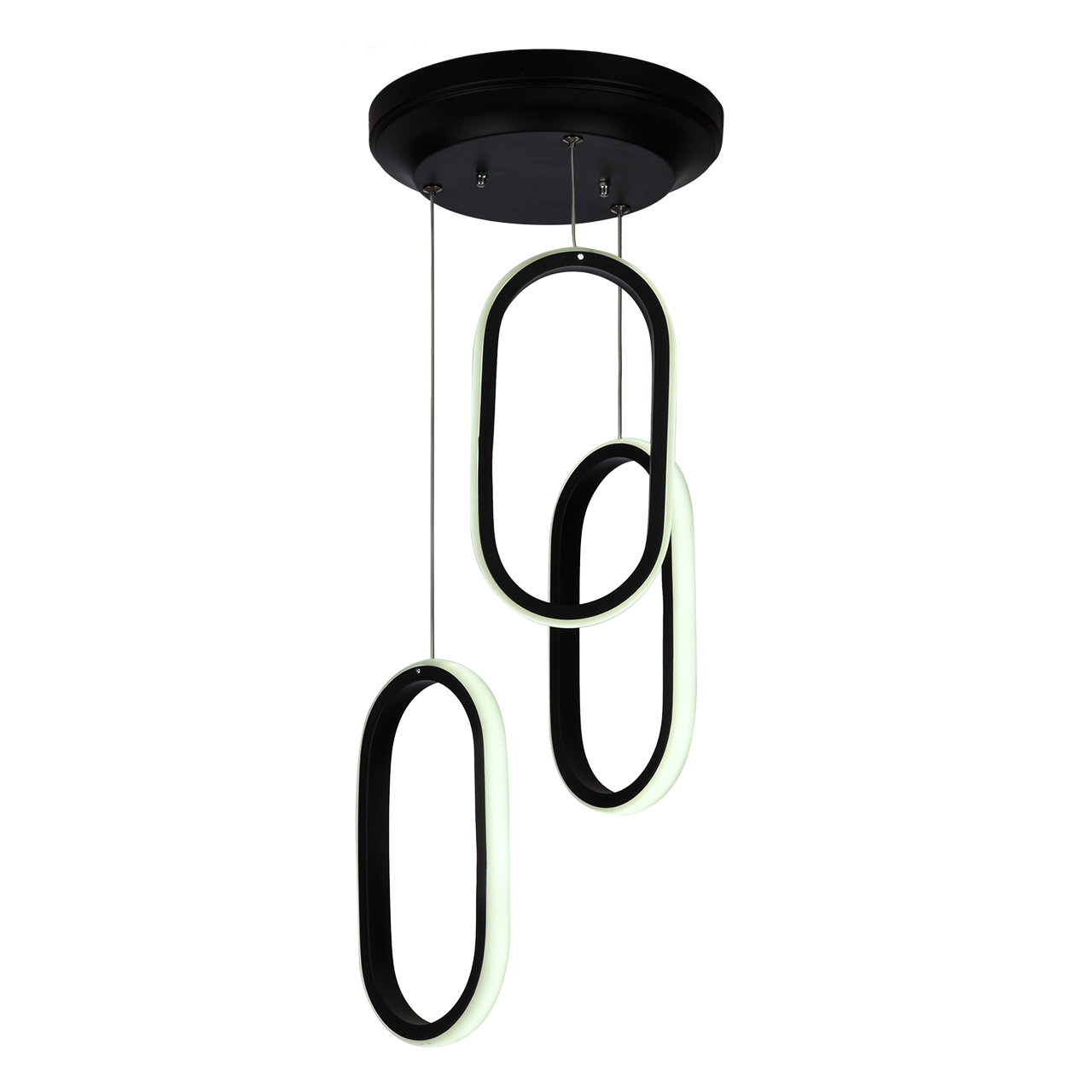 لوستر مدرن سقفی اتاق چشمه نور مدل L6407/3BK مهتابی