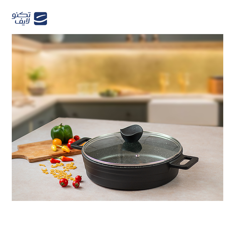 تابه دودسته تکنو مدل اورس سایز 28 تابه دودسته تکنو مدل اورس سایز 28