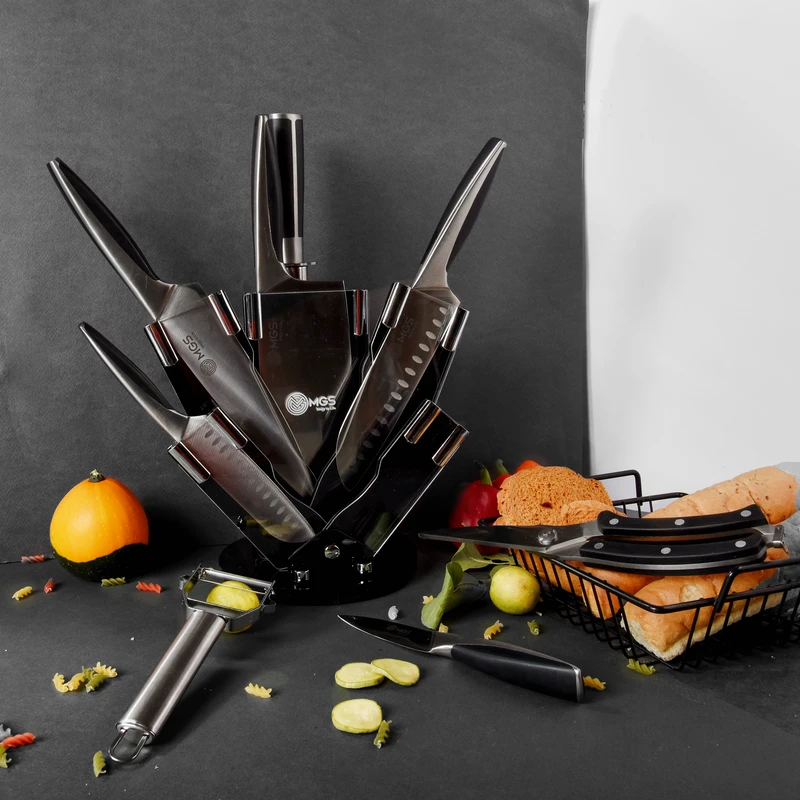 سرویس چاقو آشپزخانه 9 پارچه ام جی اس مدل KS-8012s