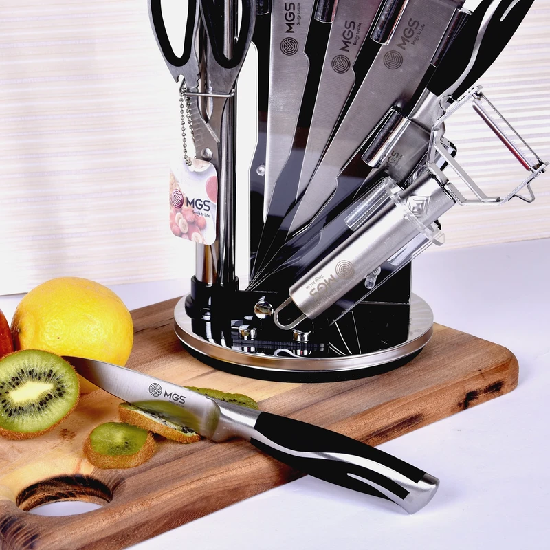 سرویس چاقو اشپزخانه 9 پارچه ام جی اس مدل KS9014B