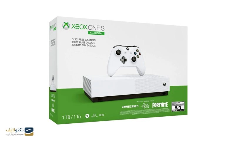 کنسول بازی مایکروسافت مدل Xbox One S ALL DIGITAL ظرفیت 1 ترابایت