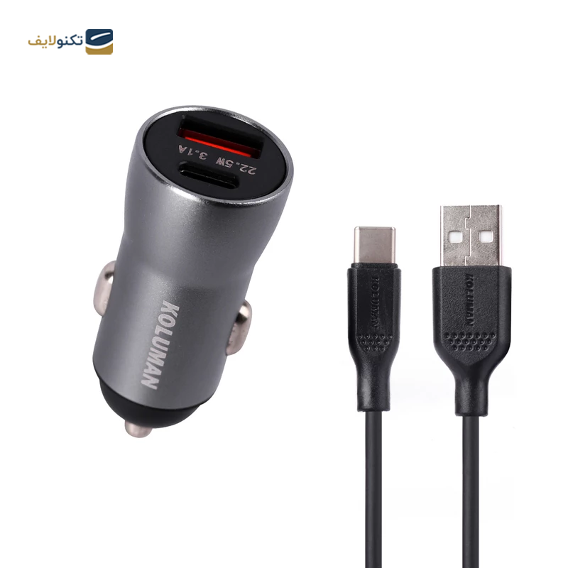 gallery- شارژر فندکی کلومن مدل KC-C01 به همراه کابل تبدیل USB - C copy.png