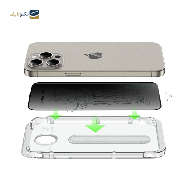 gallery-گلس گوشی اپل iPhone 14 Pro Max گرین حریم شخصی مدل Lion Picasso 3D copy.png