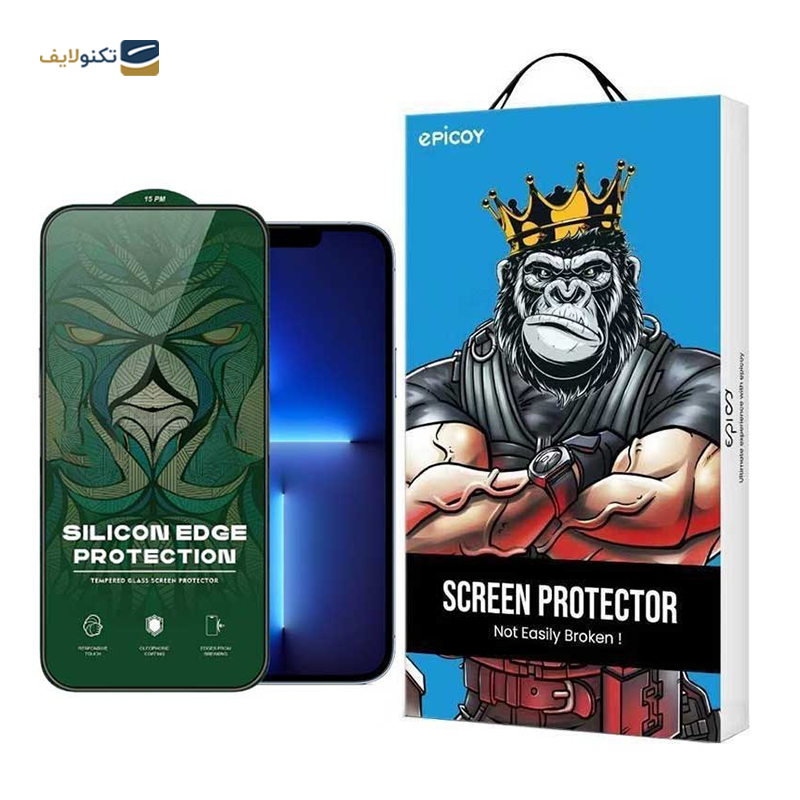 محافظ صفحه نمایش حریم شخصی اپیکوی مدل Silicon Edges Privacy مناسب برای گوشی موبایل اپل iPhone 14 Pro Max