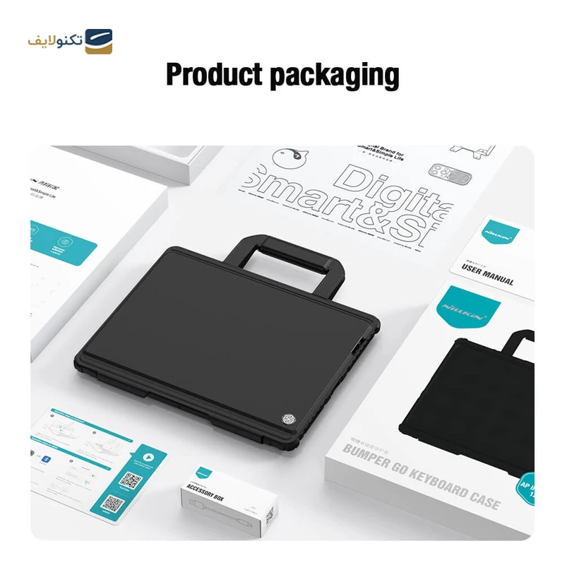 کیف کلاسوری کیبورد دار نیلکین مدل Bumper Go Keyboard مناسب برای تبلت اپل iPad Air 13 2024 / iPad Pro 12.9 2022 / 2021 / 2020 کیف کلاسوری کیبورد دار نیلکین مدل Bumper Go Keyboard مناسب برای تبلت اپل iPad Air 13 2024 / iPad Pro 12.9 2022 / 2021 / 2020