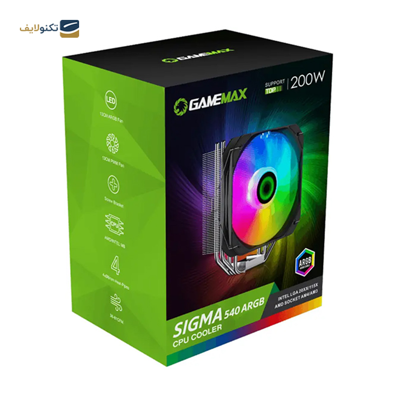 سیستم خنک کننده بادی گیم مکس مدل Sigma 540 ARGB سیستم خنک کننده بادی گیم مکس مدل Sigma 540 ARGB