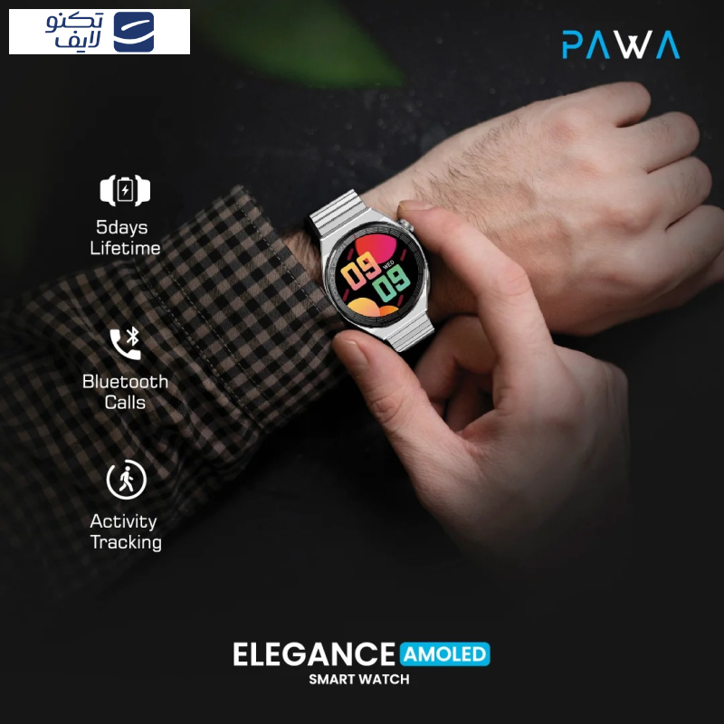 ساعت هوشمند پاوا مدل Elegance شمارنده ضربان قلب، گام شمار، نمایش اعلان، بند فلزی ساعت هوشمند پاوا مدل Elegance شمارنده ضربان قلب، گام شمار، نمایش اعلان، بند فلزی