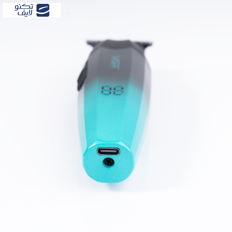 ماشین اصلاح موی سر و صورت وی جی ار مدل V-906، اصلاح به صورت صفر زن، خط زن، منبع انرژی باتری، تکنولوژی اصلاح به صورت تریمر، به همراه کابل شارژ USB، برس تمیزکننده، روغن و محافظ، عملکرد توربو