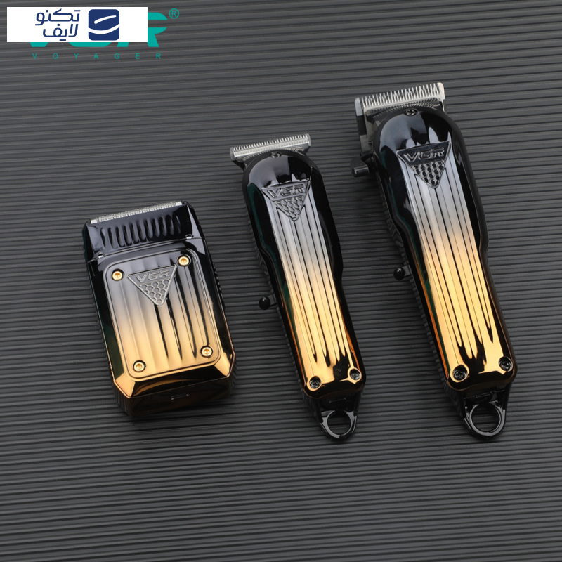 ماشین اصلاح موی سر و صورت شارژی وی جی ار مدل V-644 مجموعه سه عددی